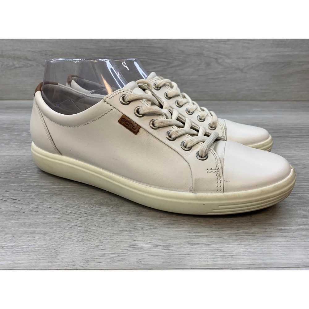 Ecco Soft 7 Women's White Leather Low Top Sneakers US 9-9.5 Comfort Shoes - Picture 1 of 10